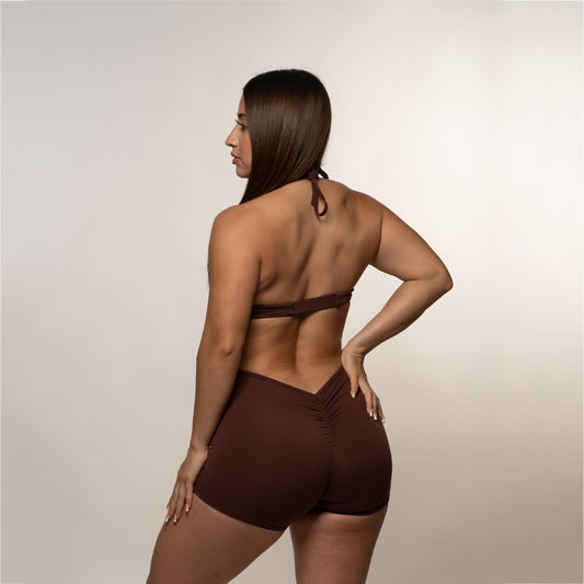 Crush Bodysuit Shorts | Brown