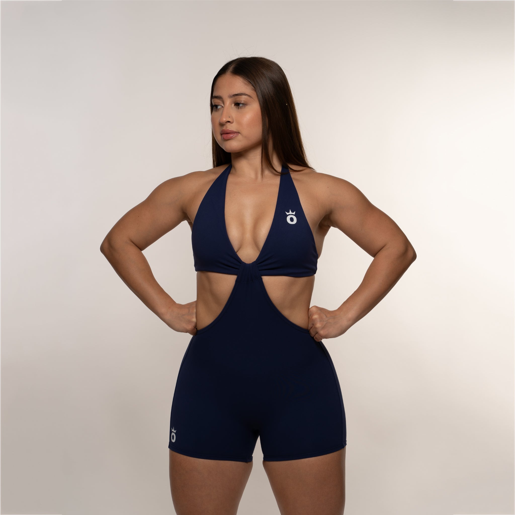 Crush Bodysuit Shorts in Navy Blue: Women's Activewear Essential